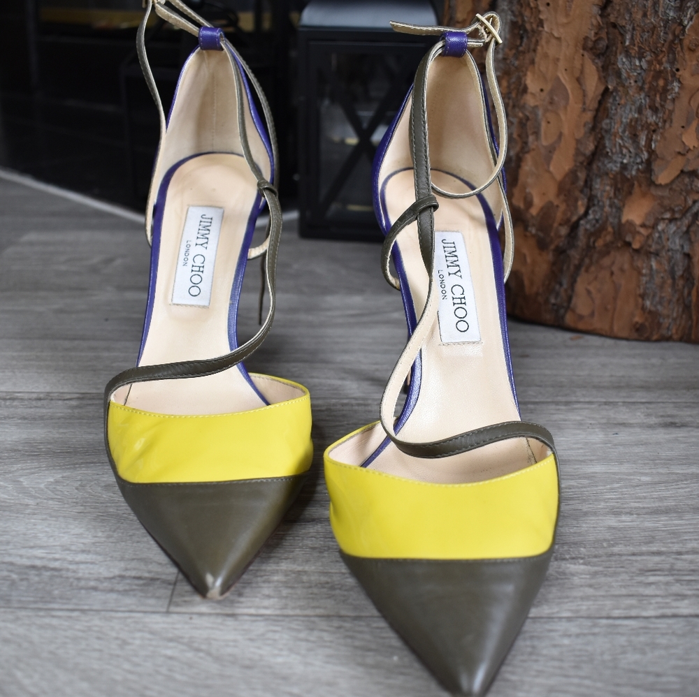 3" Green & Purple Jimmy Choo Stilettos